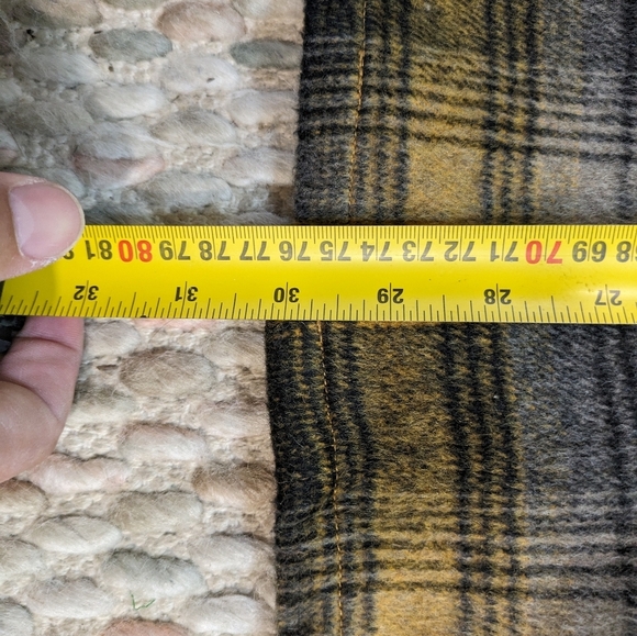 Only & Sons Mens XL Black & Yellow Over shirt/Plaid Jacket With Metal Buttons - Picture 7 of 7